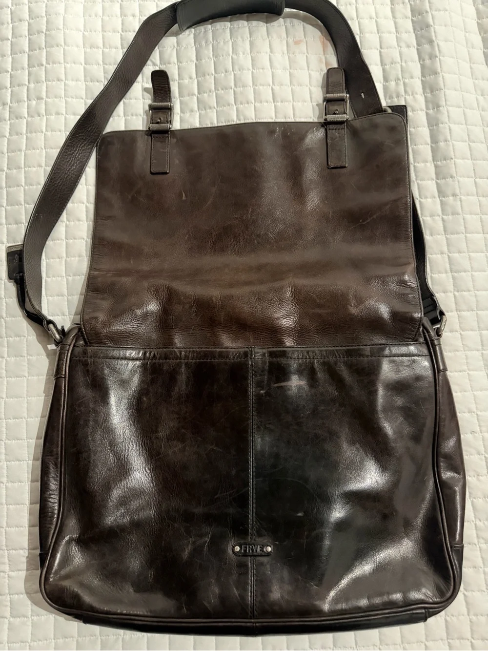 Frye Dark Brown Leather Messenger Bag